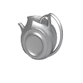 Silver Metallic Teapot With Modern Design Round Base Handle And Spout