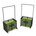 Two Black Wheeled Playground Ball Baskets Filled With Yellow Balls For Kids