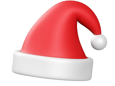 Red and White Santa Hat with Festive Pom Pom and Classic Brim for Christmas Celebrations 3d model