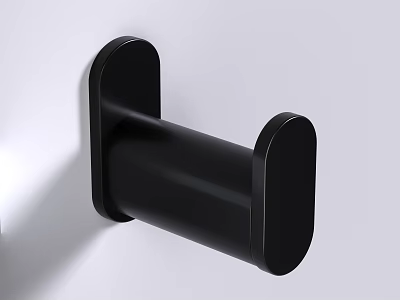 Black Modern Wall Mounted Faucet With Sleek Design On White Wall 3d model