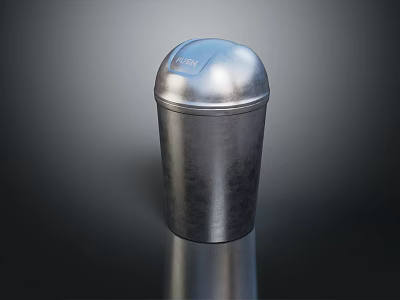 Public Facility Stainless Steel Trash Can With Silver Covered Design For Urban Sanitation 3d model