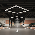 Modern Parking Mall Parking Entrance Away 3d model