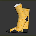 Yellow Socks With Geometric Patterns White Cuffs And Gray Soles Stylish Design