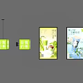 Public Facilities With Tea Fragrance Advertising Displays And Green Themed Posters