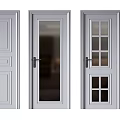Modern Interior Flush Doors With Different Glass And Solid Panel Designs 3d model
