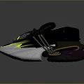BALMAIN Black And Neon Yellow Sneakers With Black Laces White Chunky Sole And Streamlined Design