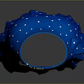 Stylish Blue Skirt With White Polka Dots Black Belt And Gold Buckle