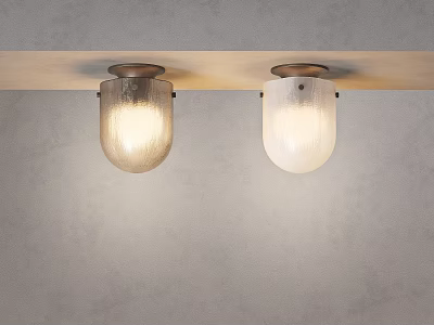 Modern Ceiling Mounted Chandeliers With Glass Shades For Indoor Lighting 3d model