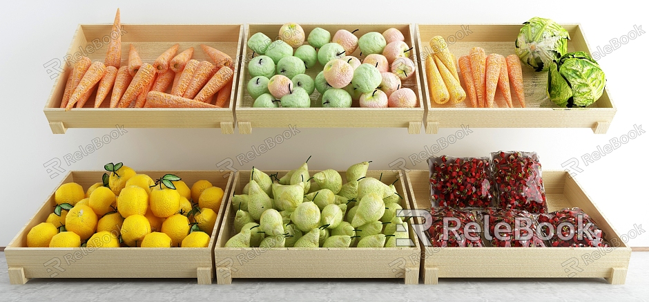 modern fruits fresh vegetables model