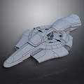 Space and Aerospace 3D Model White Spaceship With Wing Like Structures And Central Circular Design