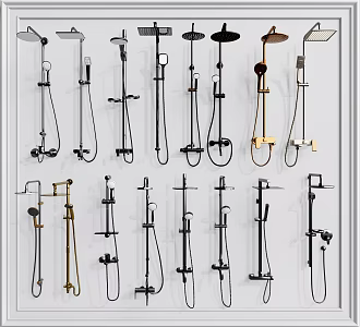 Modern shower head bathroom supplies 3d model