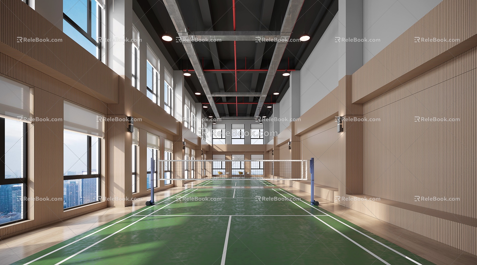 Modern Badminton Hall 3d model