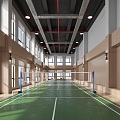 Modern Badminton Hall 3d model