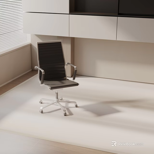 Modern Black Office Chair With Adjustable Arms And Swivel Wheels For Workspace 3d model 