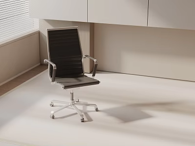 Modern Black Office Chair With Adjustable Arms And Swivel Wheels For Workspace 3d model