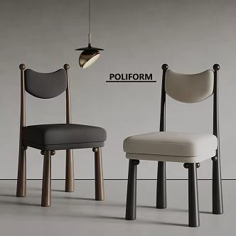 poliform modern dining chair fabric dining chair chandelier 3d model