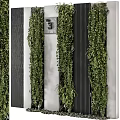 Modern Living Green Plant Wall Design With Lush Vertical Foliage And Striped Background
