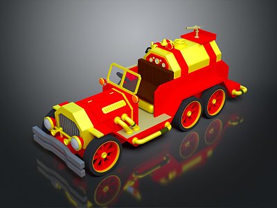 Modern toy car fire truck fire truck ambulance 3d model