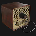 Vintage Square Rustic Television With Old Fashioned Black Screen And Retro Design