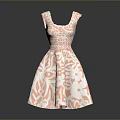Pink And White Floral Pattern Sleeveless Dress For Daily Life Use