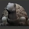 Handmade Turtle Sculpture Carving with Detailed Shell Texture Lifelike Limbs and Clay Material