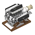 High Performance Automotive Engine With Detailed Mechanical Components And Engineering Design 3d model