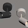 Modern Black and White Downlights and Spotlights with Adjustable Heads and Warm Light