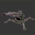 Turret Turntable Railgun Sci-fi Tower Defense Game Tower Defense Sci-fi Turret Game Turret Game Battery 3d model