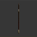 Ancient Weapon Sword With Metal Blade Golden Hilt And Red Leather Scabbard