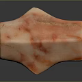 Unique Petrified Wood Craft With Natural Orange Red Patterns And Central Hole Design