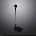 Modern Desktop Microphone With Black Base And Metal Flexible Rod Electronic Device 3d model