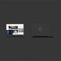 Modern Open Laptop Displaying Images And Closed Laptop With Brand Logo