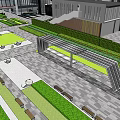 Urban Planning Site Layout With Buildings Green Spaces And Road Connections