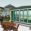 Detached Villa with Green Roof Yellow Exterior Swimming Pool Terrace and Lush Plants