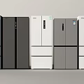 Modern Refrigerators in Different Colors and Various Styles for Home Kitchen Use 3d model