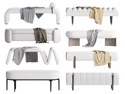 Bed End Stool Sofa Bench 3d model