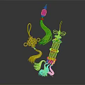 Traditional Chinese Decorative Hanging Ornaments With Red Knots Colored Tassels And Lantern Shapes