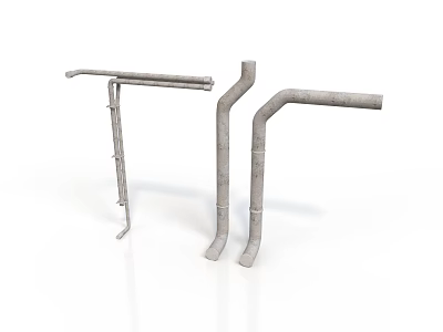 Industrial Metal Pipe Fittings With Various Shapes For Mechanical Applications 3d model
