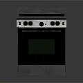 Stainless Steel Gas Range Oven With Multiple Burners Knobs And Glass Door
