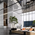 Modern Hall Company Lobby Reception Front Desk 3d model