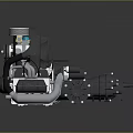 Mechanical Equipment Assembly With Detailed Gears Pipes And Colored Components