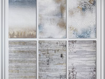 Modern Square Rugs With Abstract Patterns And Neutral Tones For Home Decor 3d model