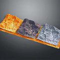 Diverse Scenic Landscapes Featuring Orange Purple Gray Rock Textures and Mountain Terrain