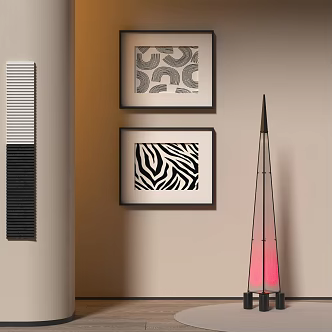 Modern Floor Lamp Decorative Hanging Painting 3d model