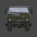 Green Military Style Utility Truck With Canvas Cover And Large Off Road Tires