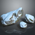 Wood Stone Landscape Decorative Pieces With Snow Covered Surface And Natural Texture