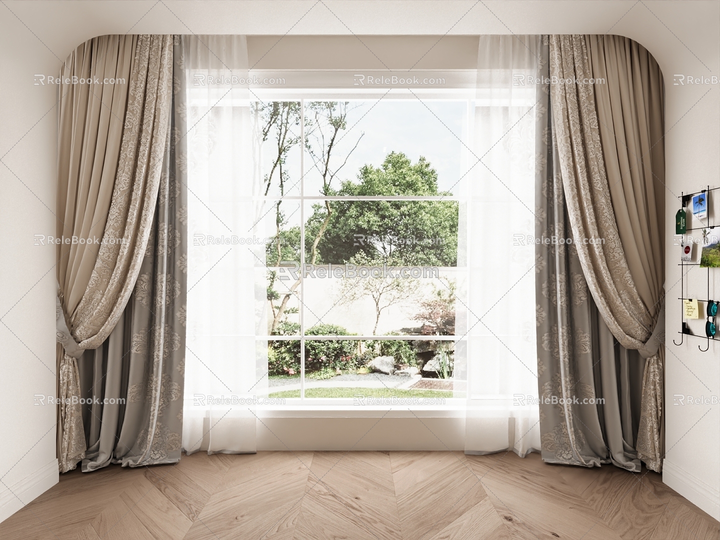 Modern Universal Curtain Fabric Curtain 3d model