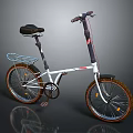 Modern Bicycle With White Frame Black Seat Rear Rack And Brown Tires