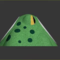 Frog Shaped Green Play Equipment With Yellow Eyes Black Spots And Silver Mouth For Children