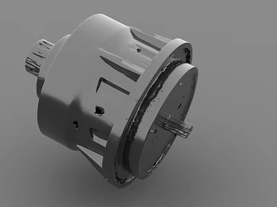 Industrial Mechanical Component Featuring Metal Gear And Rotating Shaft Design 3d model
